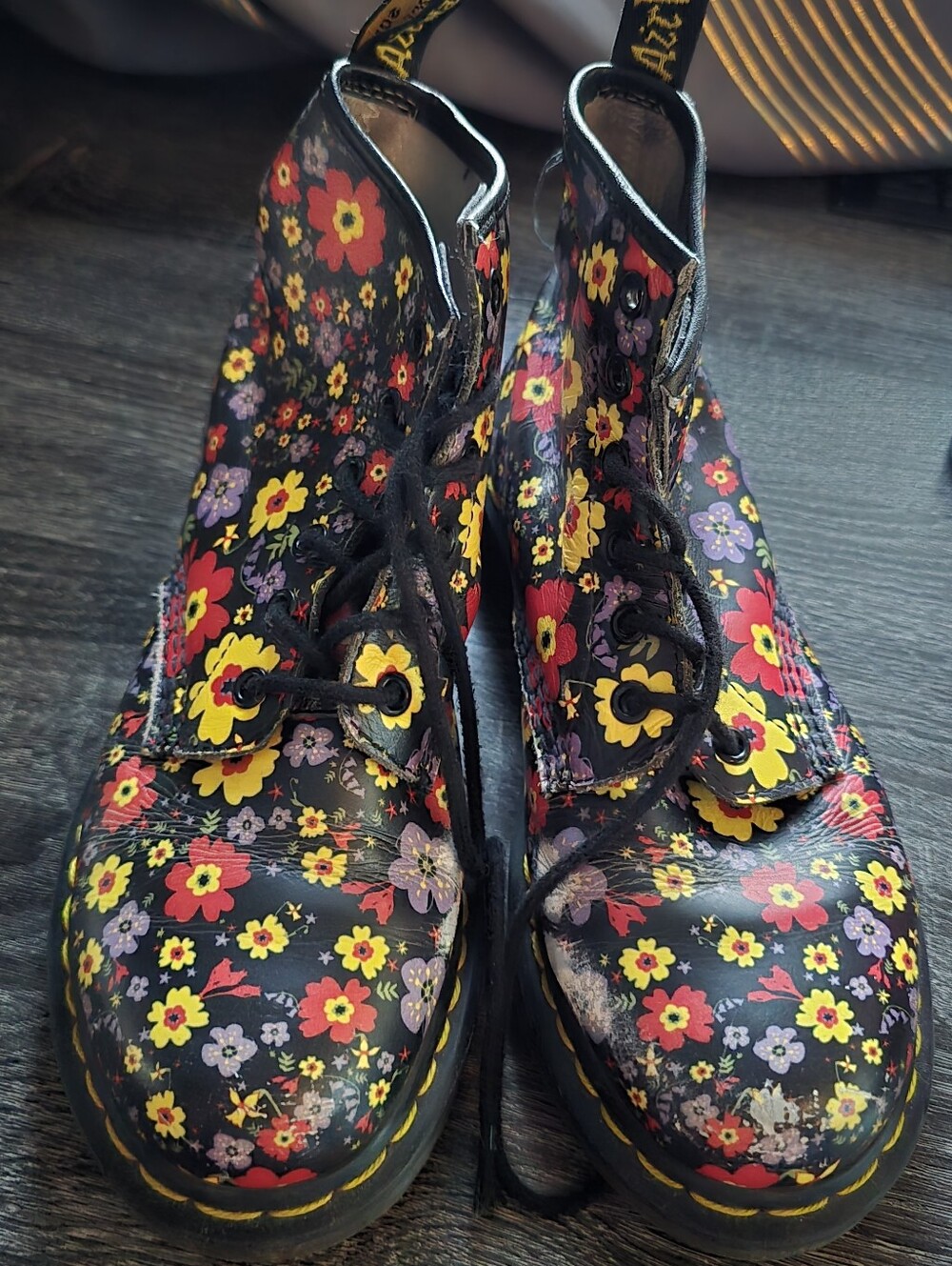 Dr. Martens 1460 Pascal Vintage Floral Leather Lace Up Boots
